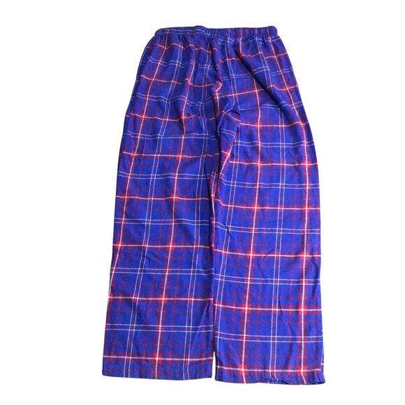 Chicago Cubs Logo Pajama Pants Mens Large Plaid Blue Red Baseball Sleepwear MLB - Picture 2 of 7